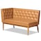Baxton Studio Riordan Mid-Century Tan Faux Leather and Walnut Brown Finished Wood 2-PC Dining Nook Banquette Set 186-11361-Zoro - alternate 5